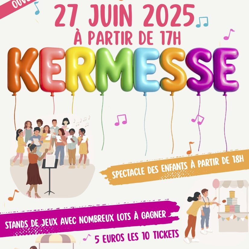 Flyer Annonce Evènement Fête de l'école Kermesse Coloré Festif Formes Moderne Illustration_
